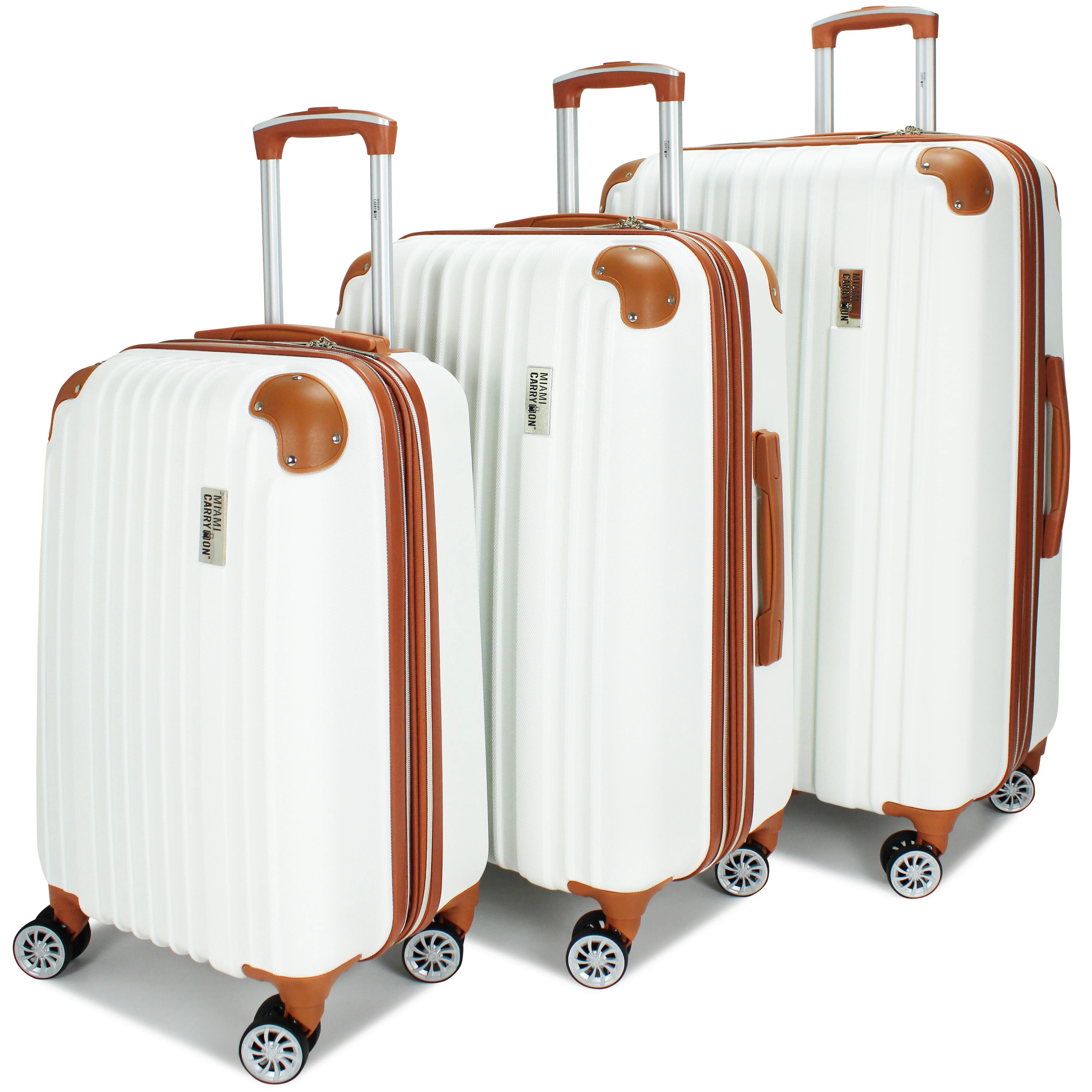Miami CarryOn Collins 3 Piece Expandable Spinner Luggage Set (White) - Walmart.com | Walmart (US)