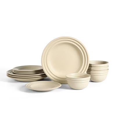 Stone Lain 12pc Zen Stoneware Dinnerware Set Beige | Target
