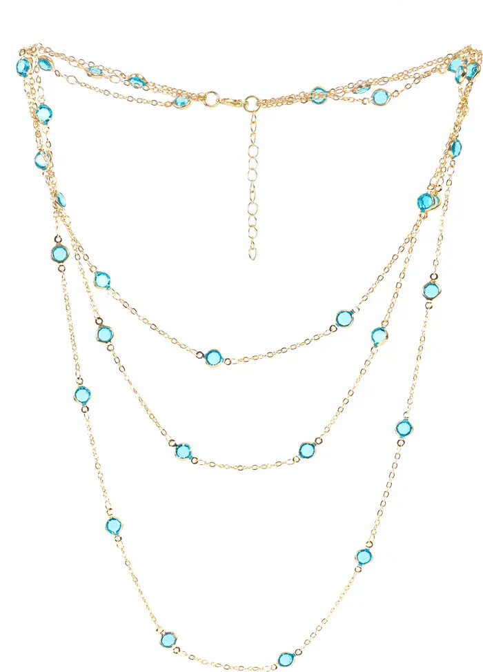 SAACHI Crystal Glass Three-Layer Necklace | Nordstromrack | Nordstrom Rack
