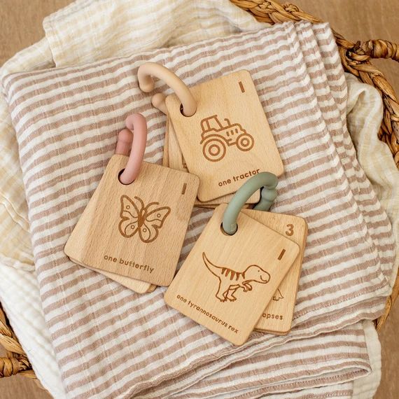 1-5 Counting Book Rattle / Wooden Rattle / Wooden Flashcards | Etsy (US)