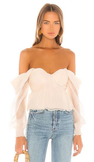 X REVOLVE Burna Blouse in Cream | Revolve Clothing (Global)