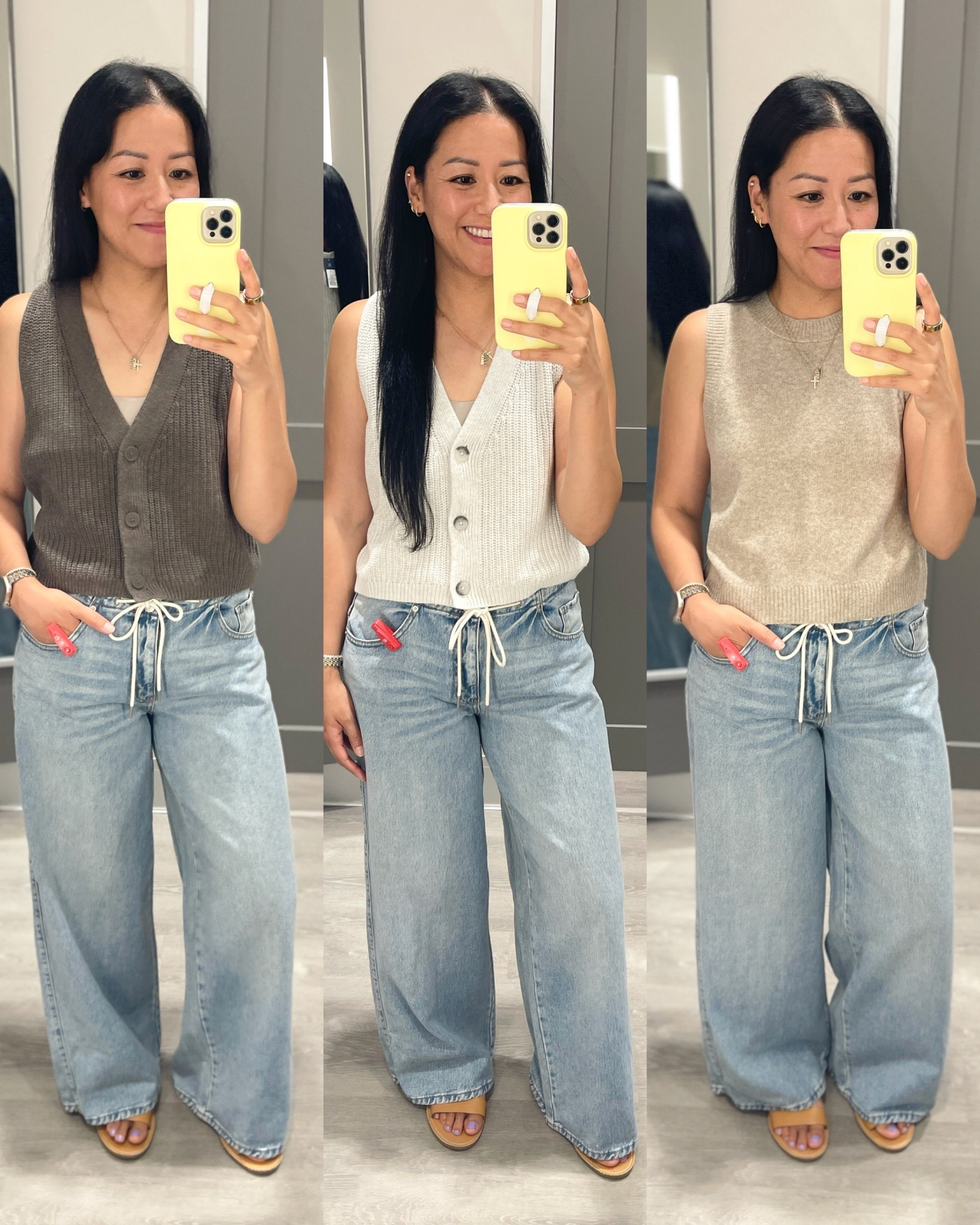 Size medium brown tank
Size small light gray tank (prefer this size)
size XS jeans
Size small tan tank


#LTKFindsUnder50 #LTKOver40 #LTKSeasonal