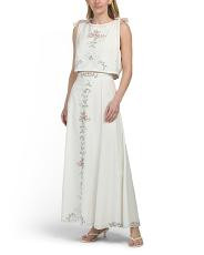 2pc Linen Blend Embroidered Set | TJ Maxx