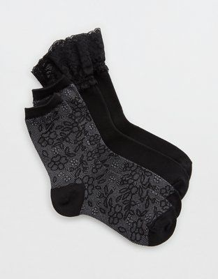 Aerie Lace Crew Sock 2-Pack | Aerie