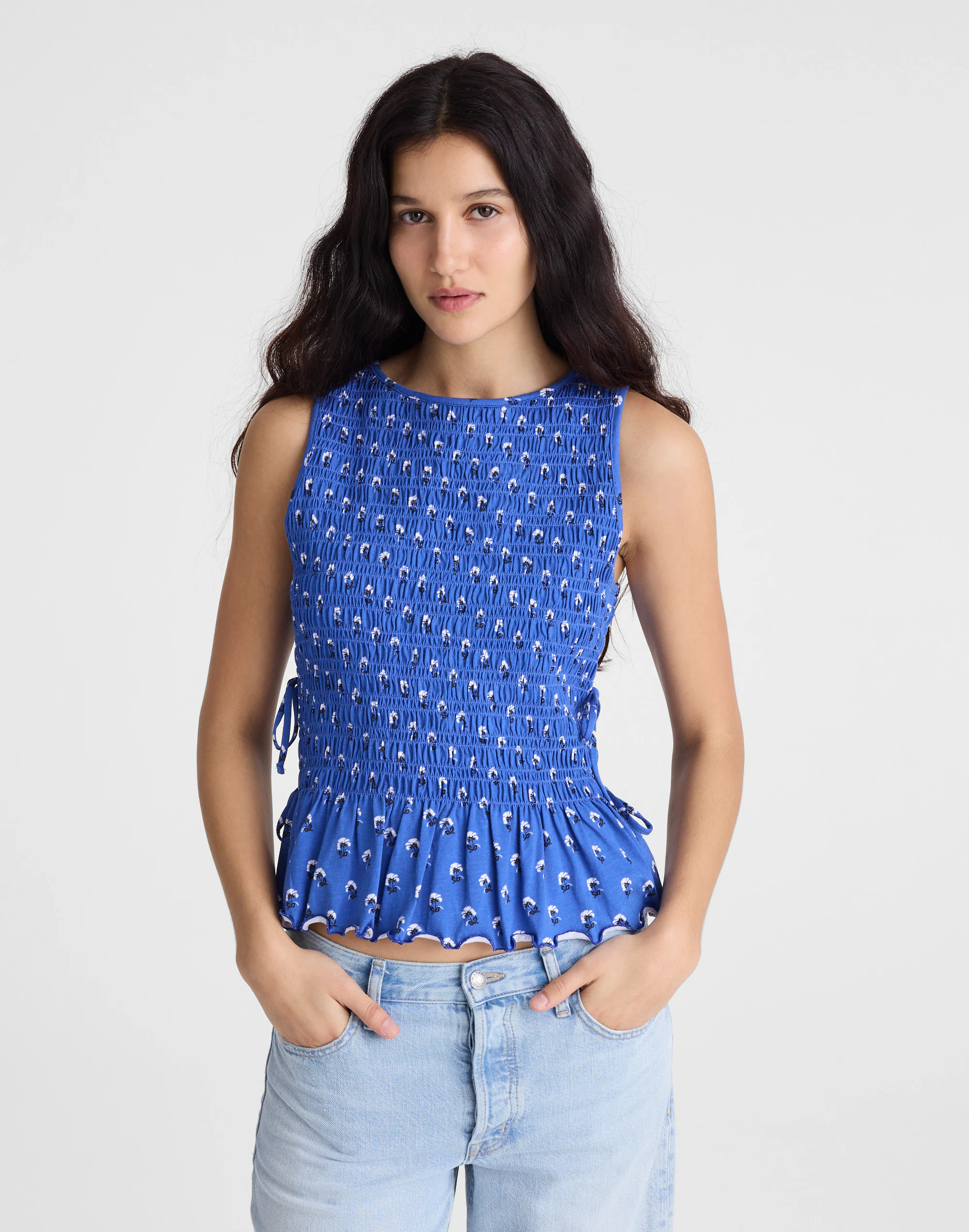 Side-Tie Smocked Tank | Madewell