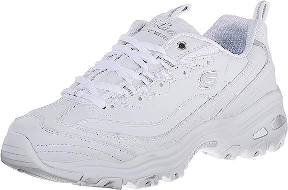 Skechers Women's D'Lites Fresh Start Wide Memory Foam Lace-up Sneaker Fashion | Amazon (US)