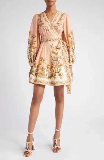 Floral Print Long Sleeve Cotton Chintz Wrap Dress | Nordstrom
