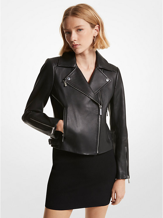 Leather Moto Jacket | Michael Kors US