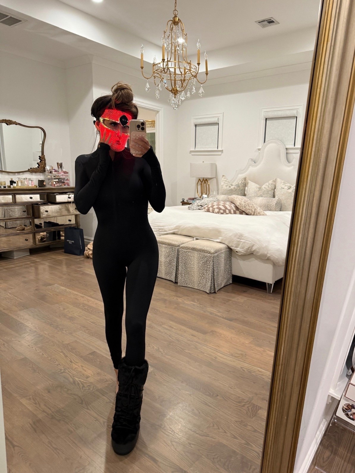 Grab this onesie today for $39.99! 
Also this red light mask is 20% off today with code MERRY20! 

Sale Alert, Red Light Mask, Black jumpsuit, Black catsuit, Onesie, Black zip up onesie, Moon Boots, Winter fashion, Emily Ann Gemma

#LTKSaleAlert #LTKBeauty #LTKGiftGuide