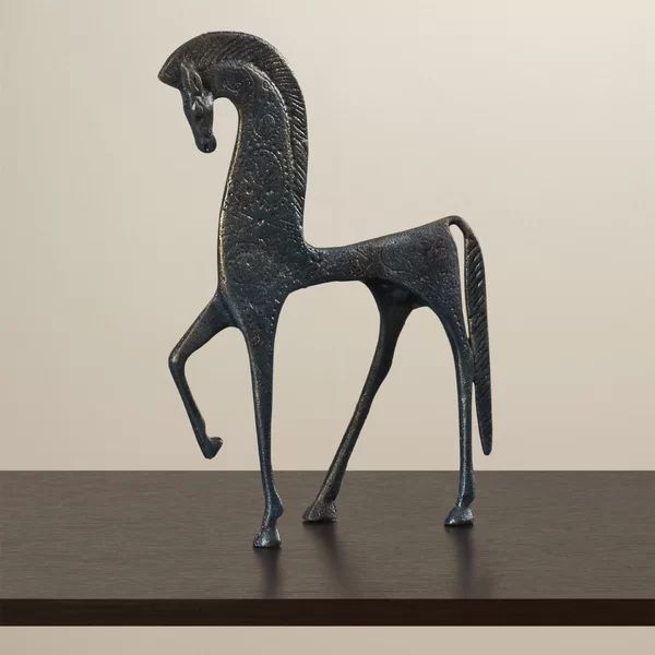 Greek Ironwork Spartan Horse Figurine | Wayfair North America