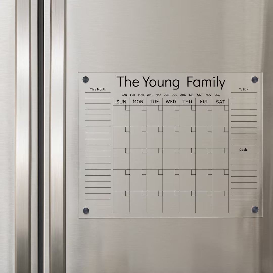 Magnetic Calendar for Fridge Acrylic Calendar Dry Erase - Etsy | Etsy (US)