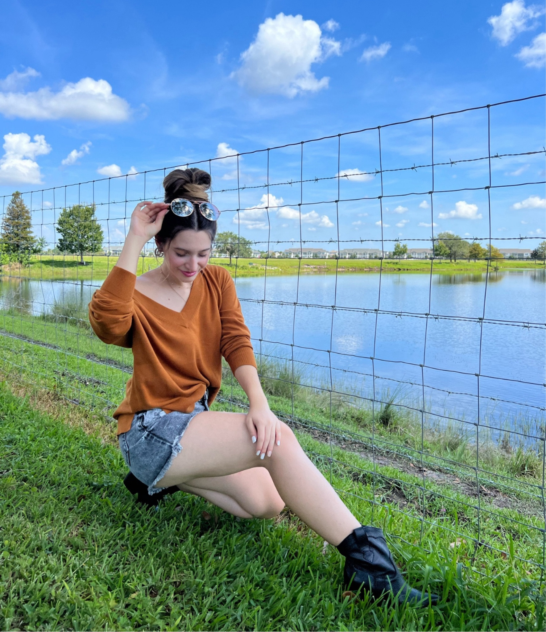 Casual ootd: v-neck sweater, jean shorts, black ankle western boots. Xoxo, Lauren 

college girl style / university girl style / casual style / casual outfit / flared leggings / aerie leggings/ jeans / sweater / fall styles / fall fashion 2023 / fall outfits 2023 / chelsea boots / otk boots / over the knee boots / fall outfits women / cowboy boots / ankle boots / fall western boots / giddy up / fall boots / booties / fall outfit inspo / fall outfit ideas / womens fall outfits / fall outfit inspirations / cute fall outfits / casual fall outfits / fall fashion 2023 / fall fashion trends / fall sweatshirt / fall sweater/ yoga pants 

#LTKfindsunder100 #LTKfitness  #ltku #ltkshoecrush #ltkstyletip #ltkfallsale

#LTKFallSale #LTKShoeCrush
