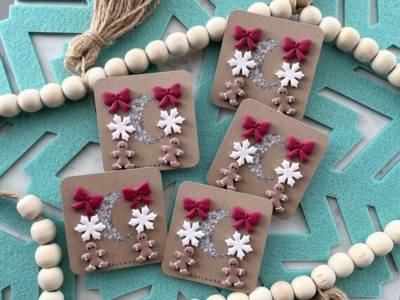Holiday Clay Stud Pack Christmas Earrings Christmas Clay | Etsy | Etsy (US)