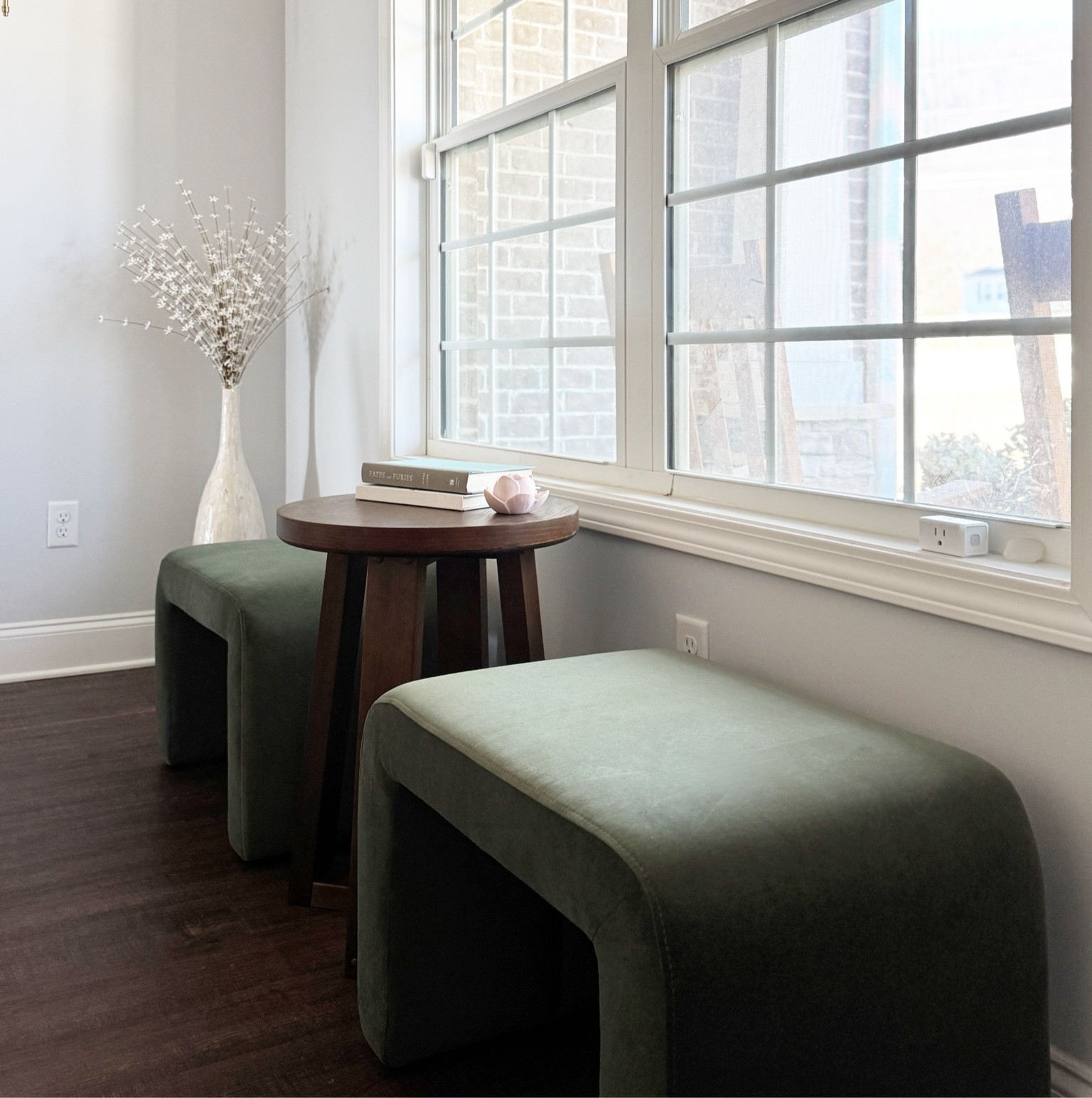 Updated this little nook in my dining room with pieces from Walmart  