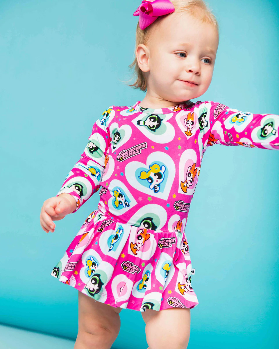 The Powerpuff Girls™ Long Sleeve Ruffle Dress | Bums & Roses