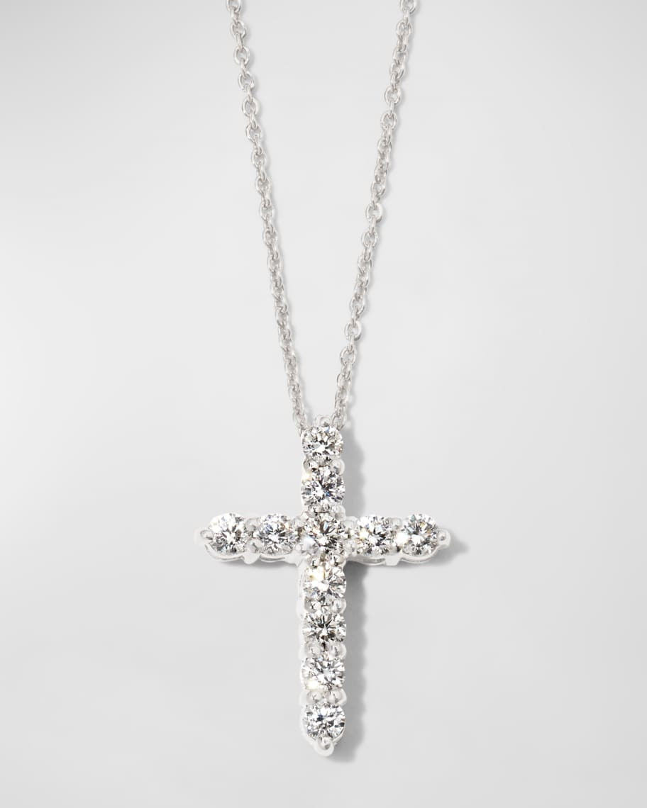 18K Diamond Cross Necklace, 17x13mm | Neiman Marcus
