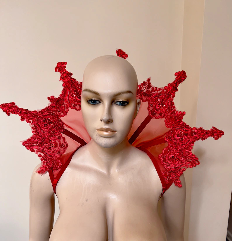 Elizabetan Collar Black Gothic Collar/ Vampire Costume/ Shoulder Piece /standing Alone/gothic Fas... | Etsy (US)