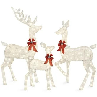 Best Choice Products 3-Piece 2D Deer Family Set, Lighted Christmas Outdoor Decoration w/ 175 Ligh... | Walmart (US)