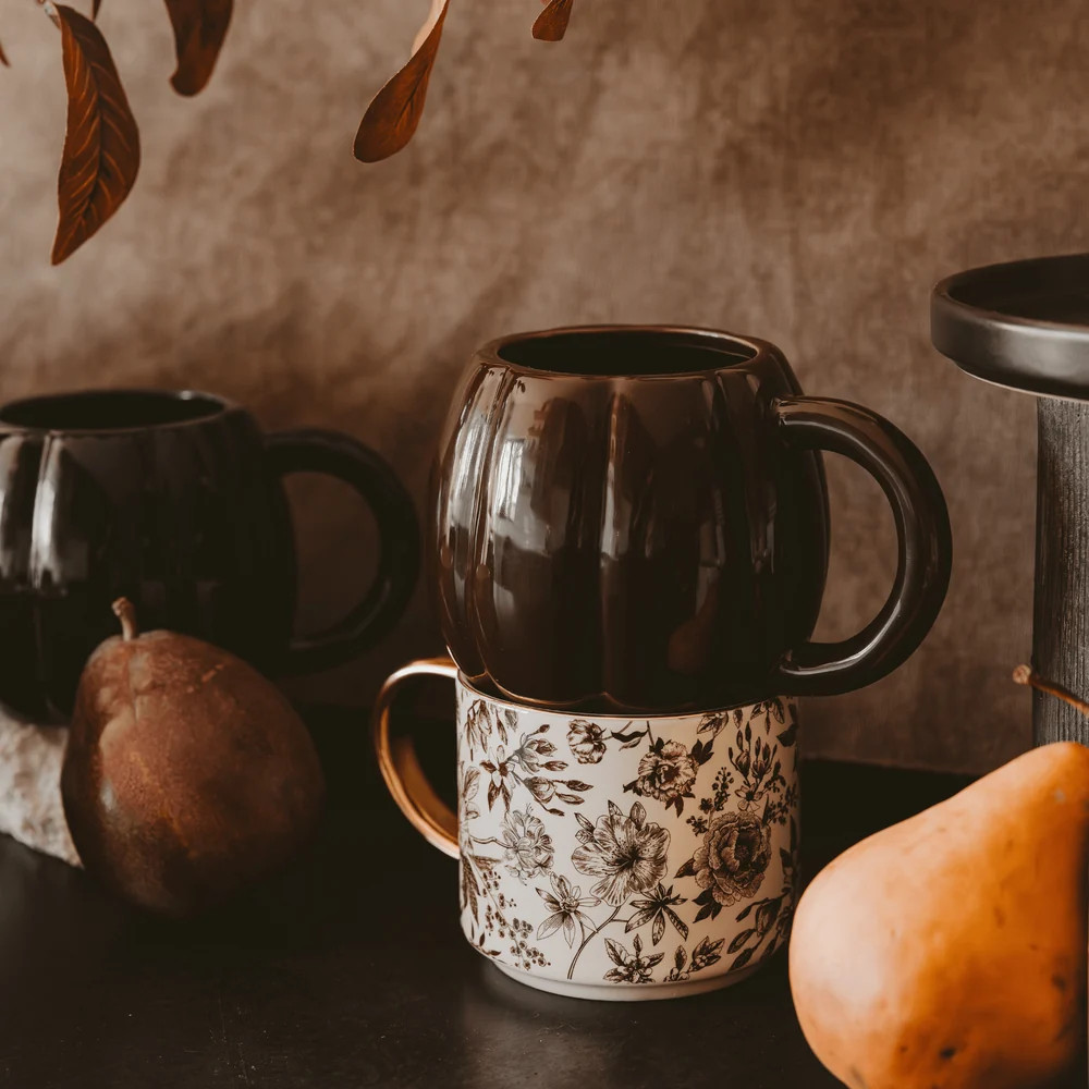 Pumpkin Coffee Mug | Brown Pumpkin Ceramic Cup for Autumn | Sweet Water Decor, LLC