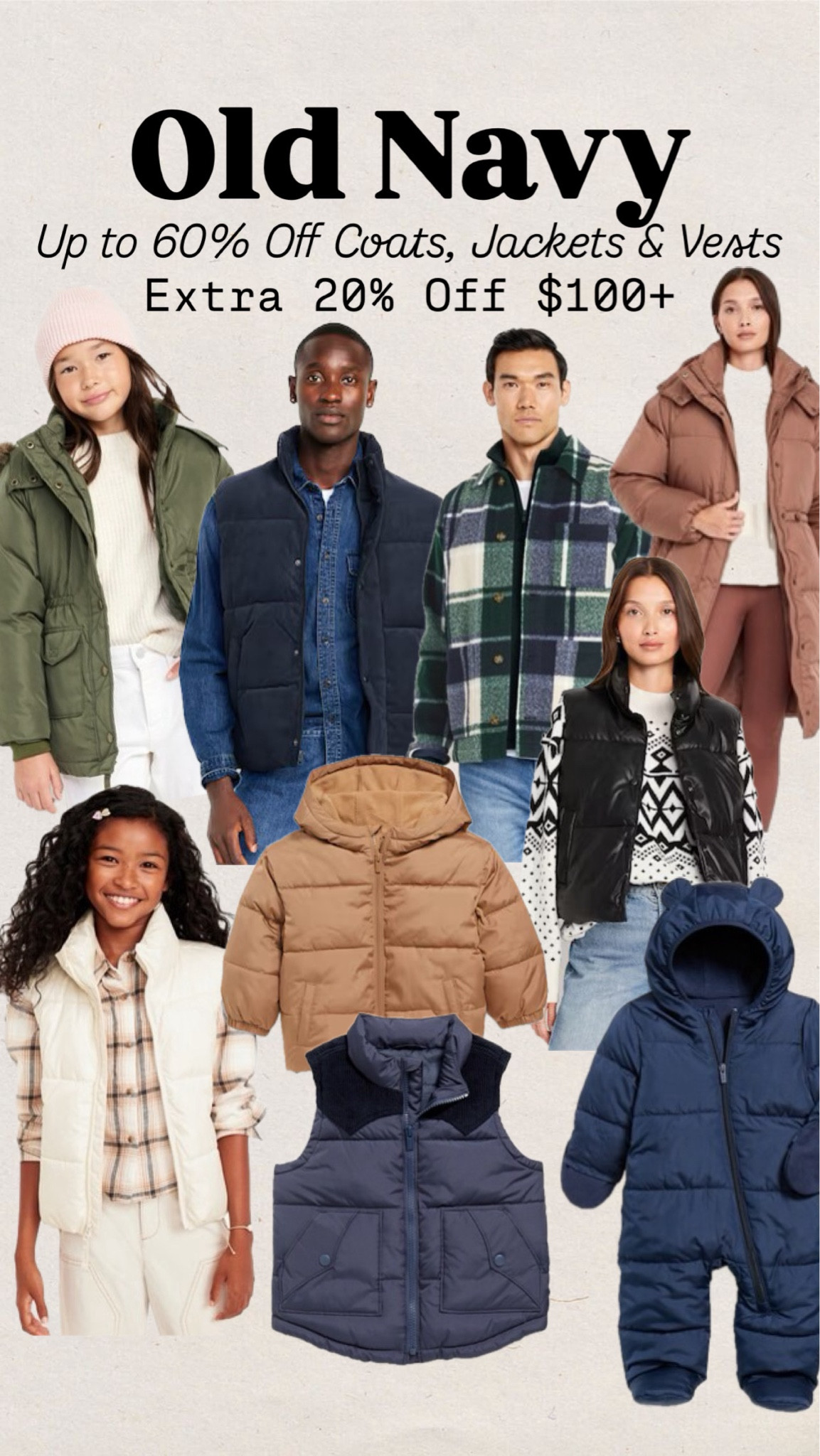 Old navy 2 day sale
50-60% off coats jackets zip ups hoodies outerwear snow gear and vests
Toddler jacket
Baby jacket
Girl jacket
Boy jacket
Gifts for her
Gifts for kids
Gifts for grandchildren
Gifts for him
Men’s puffer
Best
Extra 20% off $100+
Winter sale

#LTKGiftGuide #LTKSaleAlert #LTKFamily