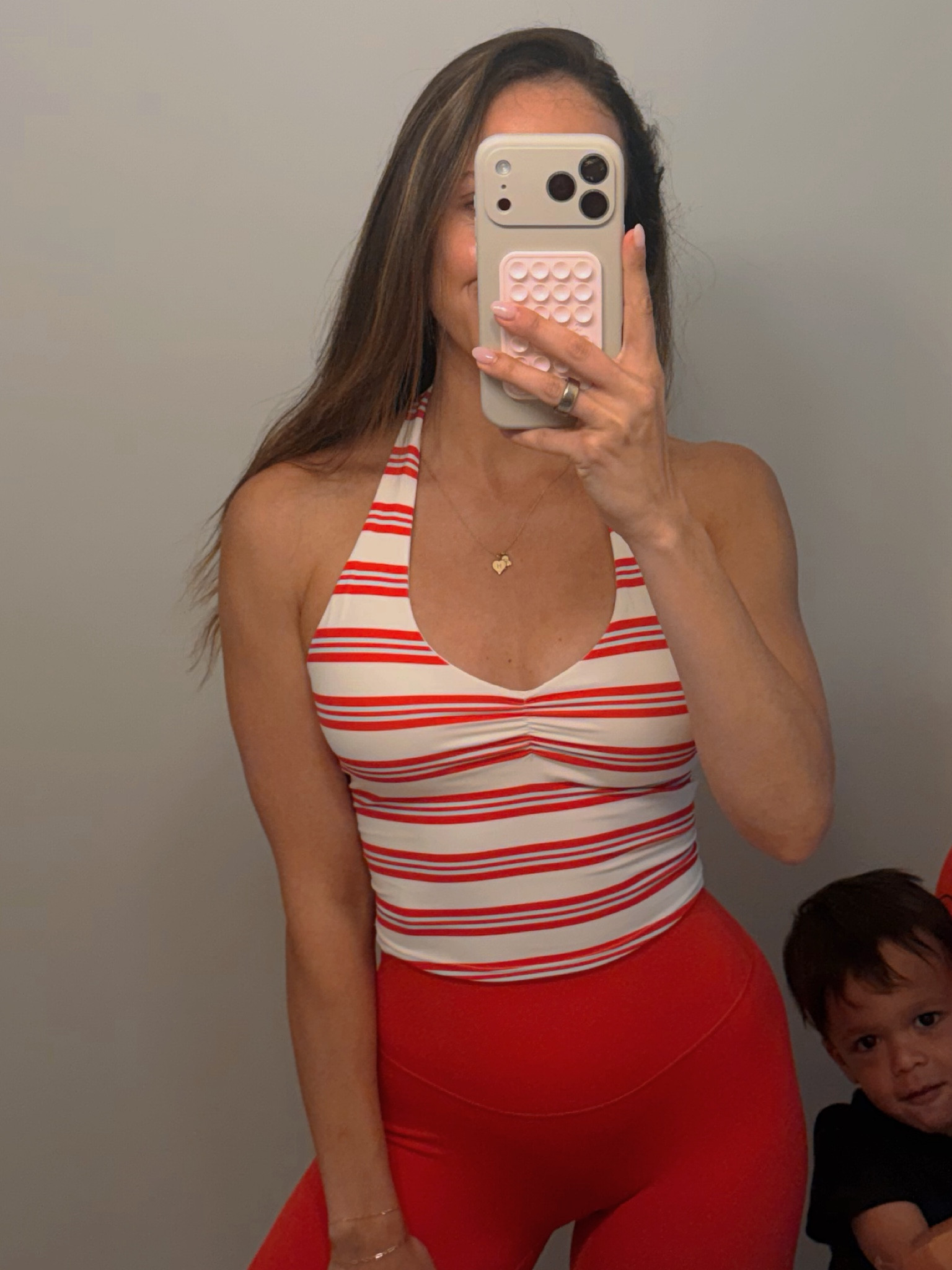 This joy lab target halter!!!!!! So freaking cute! A little ♥️🤍🩵 action! 

#LTKootd #LTKActive #LTKfitnessgoals