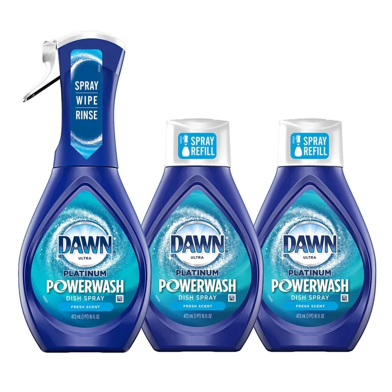 Dawn Platinum Powerwash Dish Spray Dish Soap Fresh Scent 16oz Spray +2 Refills | Walmart (US)
