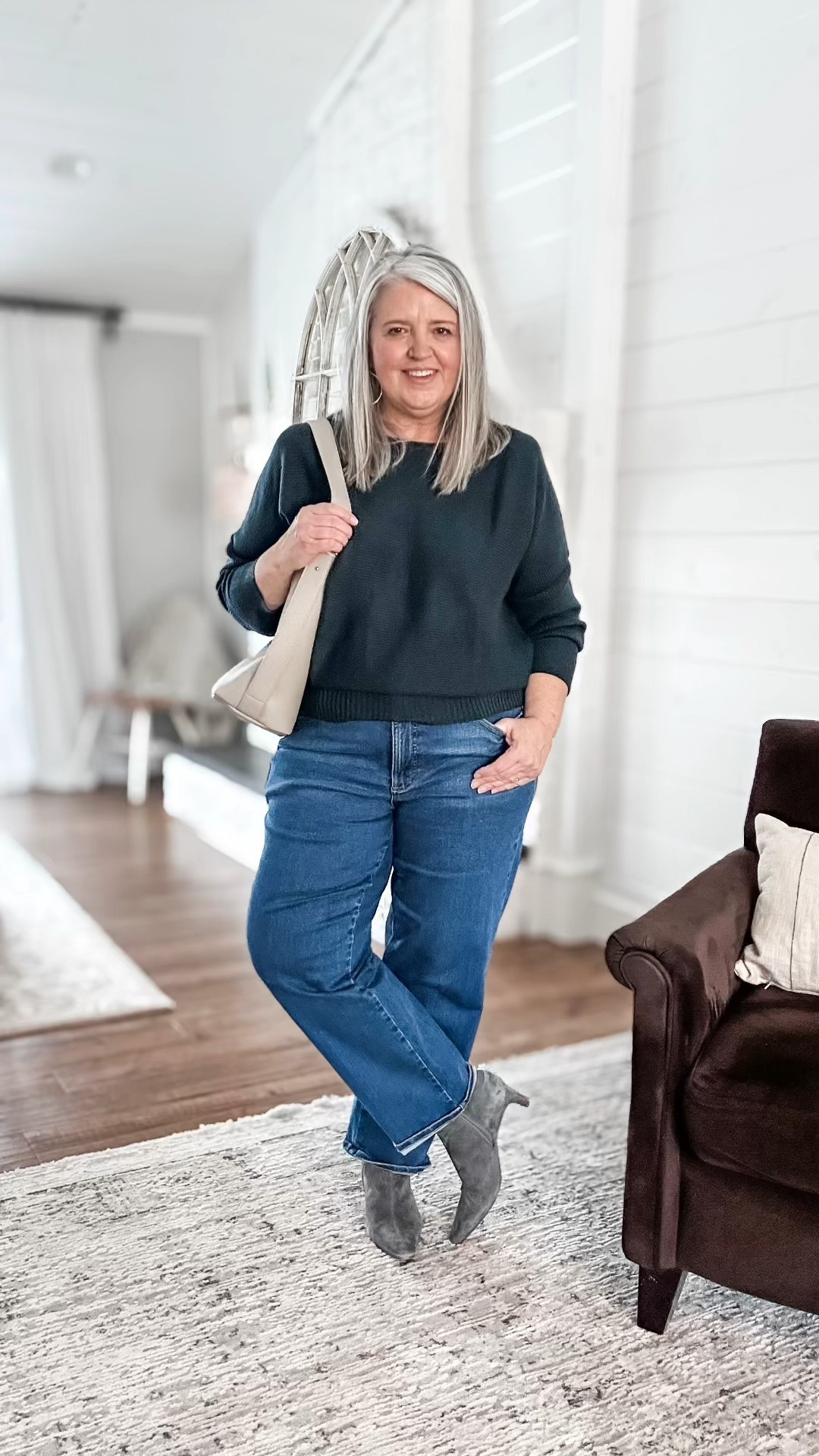 Another way to style the straight leg jeans we’re all loving!! 
Available in sizes 00-40 and in inseams 28” & 31”

Wearing the 14 jeans and 14/16 in the softest sweater. 



#LTKOver40 #LTKMidsize #LTKPlusSize