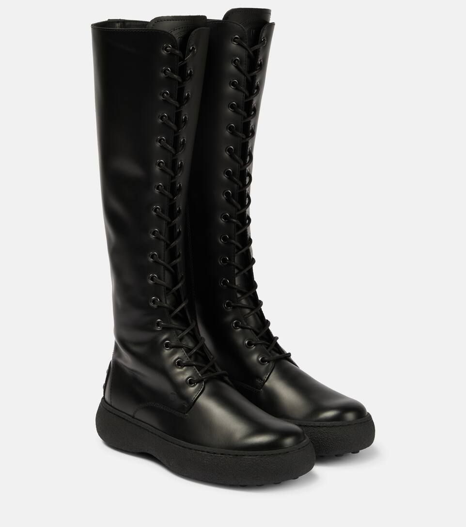 Lace-up leather knee-high boots | Mytheresa (US/CA)