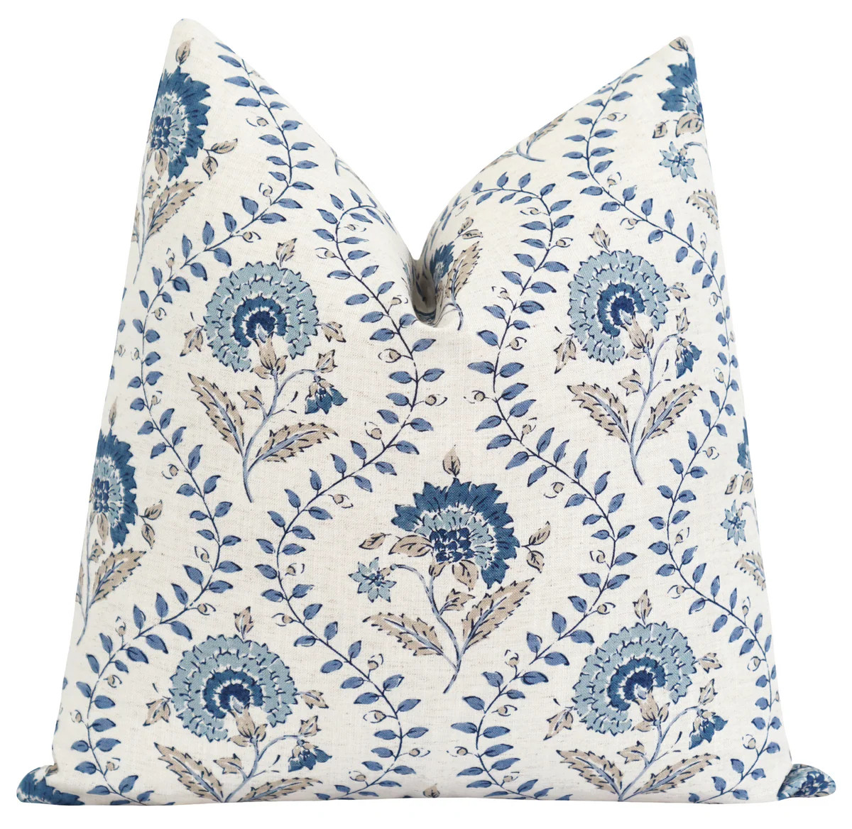 Haskell Chambray Floral Vine Pillow | Land of Pillows