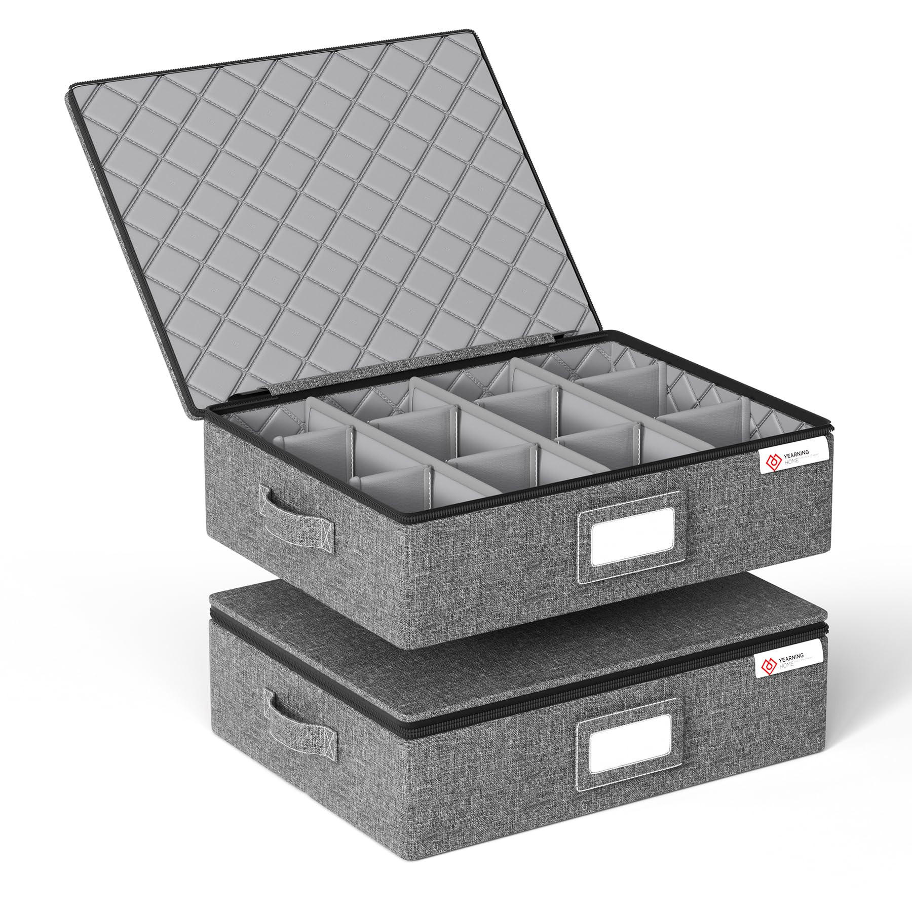 YearningHome Cup and Mug Storage Box with Hard Shell and Dividers for Coffee Mugs,Tea Cups and Gl... | Amazon (US)