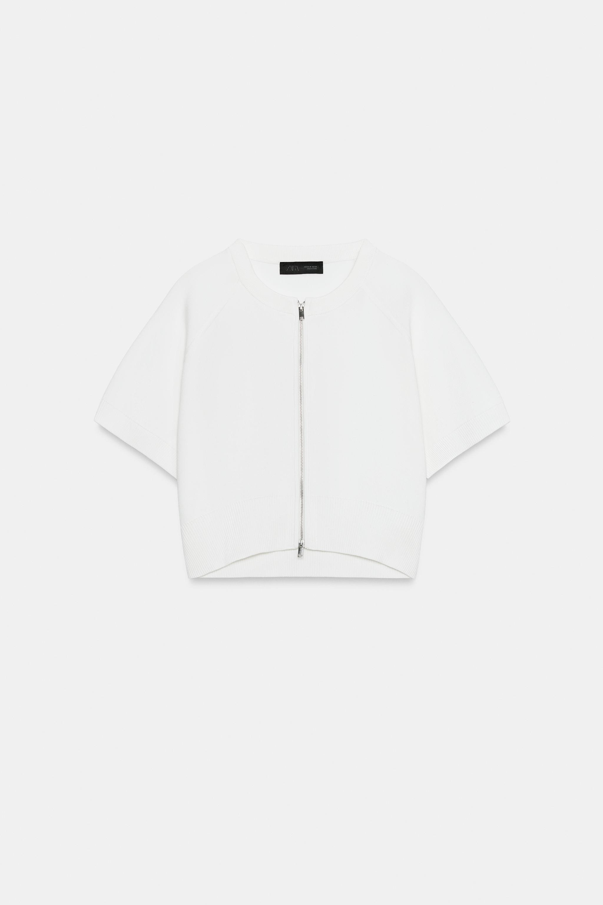 CROPPED KNIT JACKET WITH ZIPPER | Zara US