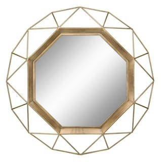 Medium Round Gold Art Deco Mirror (29.75 in. H x 29.75 in. W) | The Home Depot