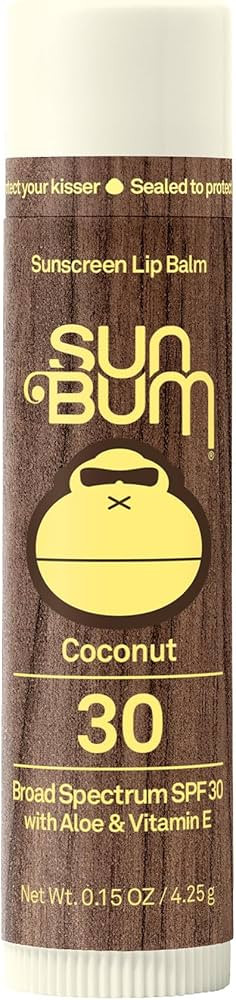 Sun Bum SPF 30 Sunscreen Coconut Lip Balm - Moisturizing Aloe Vera and Vitamin E - Vegan and Crue... | Amazon (US)