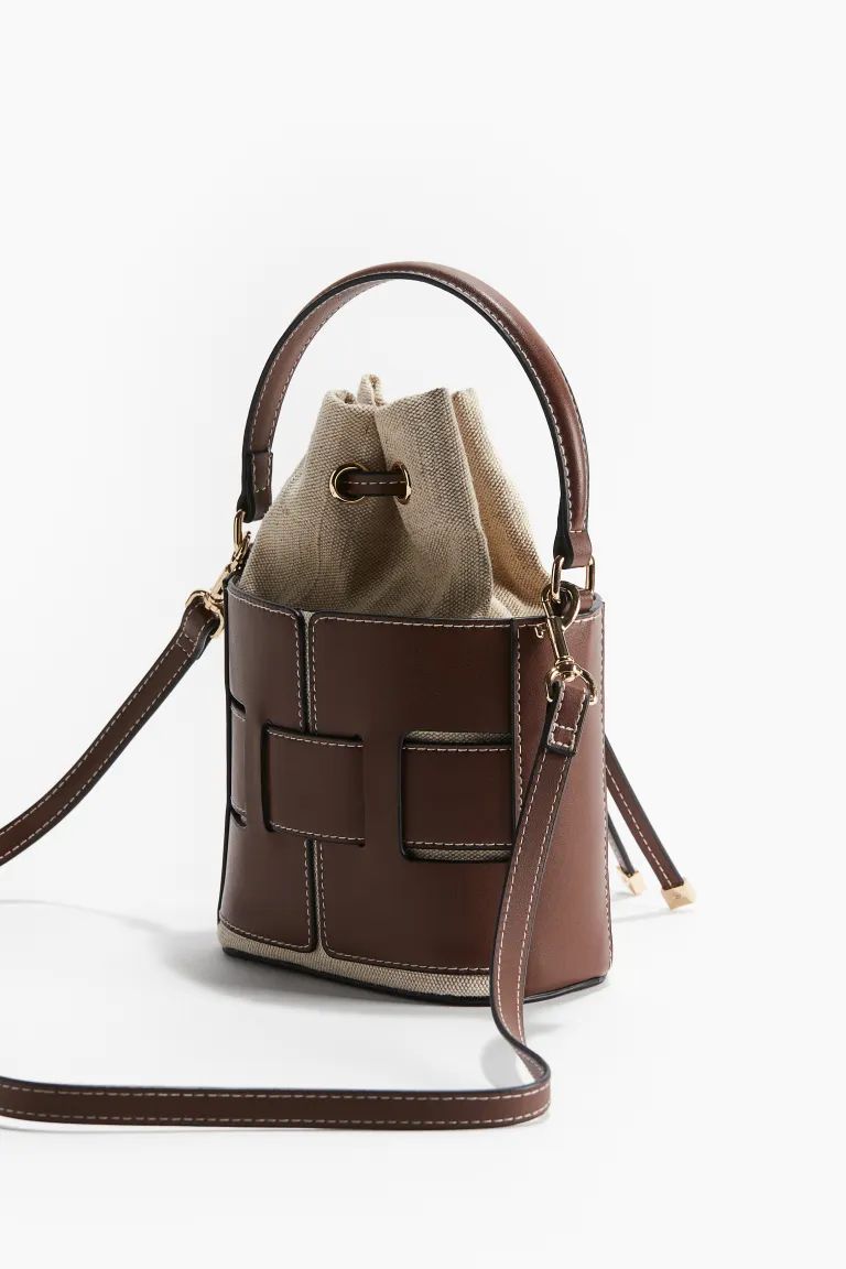 Crossbody Bucket Bag - Brown/beige - Ladies | H&M US | H&M (US + CA)