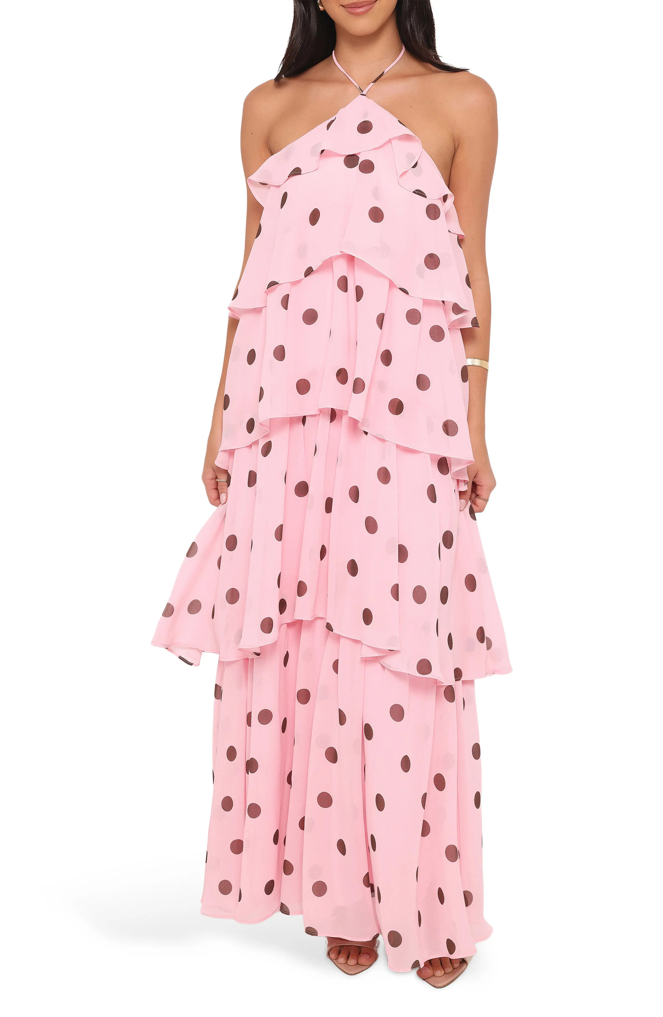 Chasity Polka Dot Halter Neck Maxi Dress (Women) | Nordstrom | Nordstrom