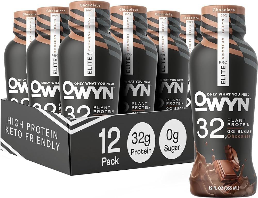OWYN Pro Elite Vegan High Protein Keto Shake, 32g Protein, 9 Amino Acids, Omega-3, Prebiotics, Su... | Amazon (US)