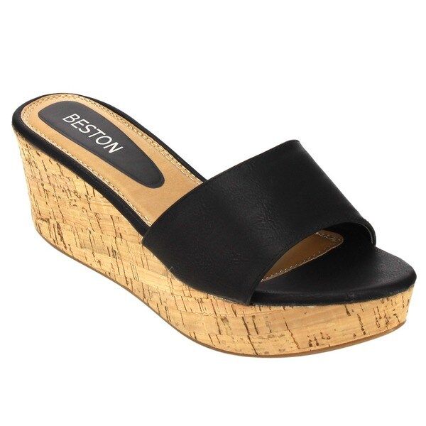 Beston EB79 Women's Toe Strap Platform High Wedge Sandal | Bed Bath & Beyond