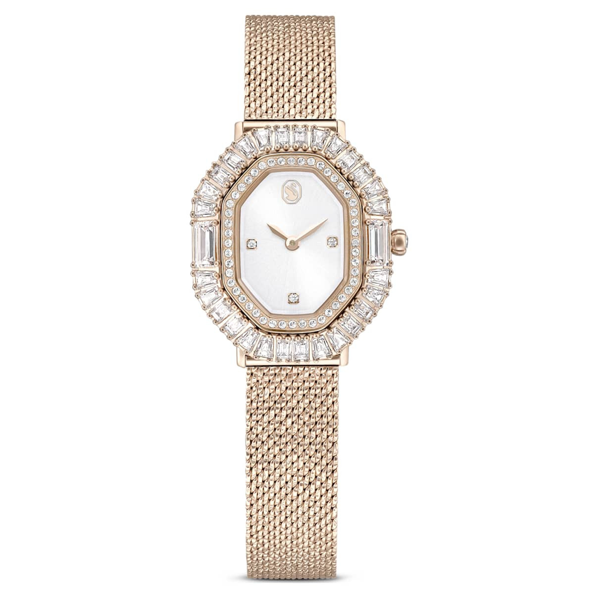 Matrix octagon watch, Metal bracelet, Gold tone, Champagne gold-tone finish | SWAROVSKI