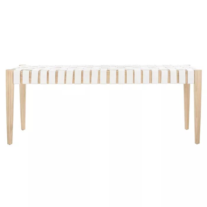 Amalia Leather Weave Bench - Safavieh | Target