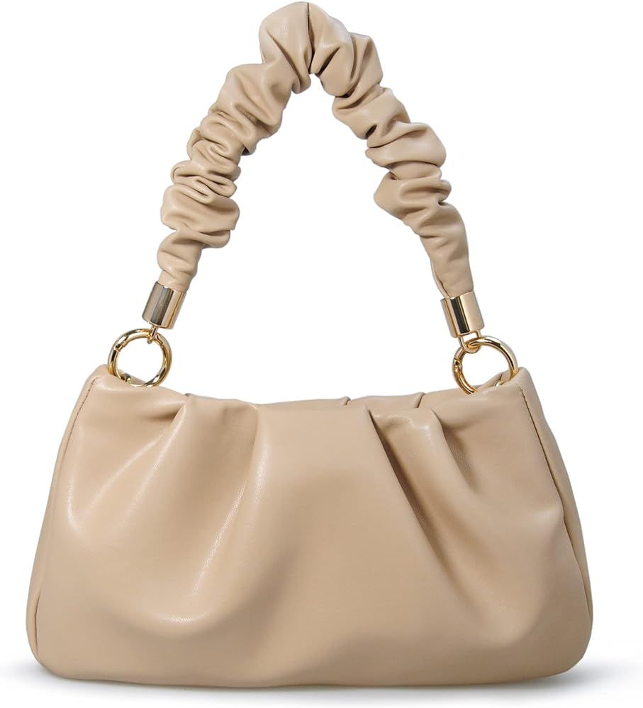Cloud Pouch Bag Women Shoulder Handbag Soft Vegan Leather Vintage Hobo Chain Cross body Bag | Amazon (US)