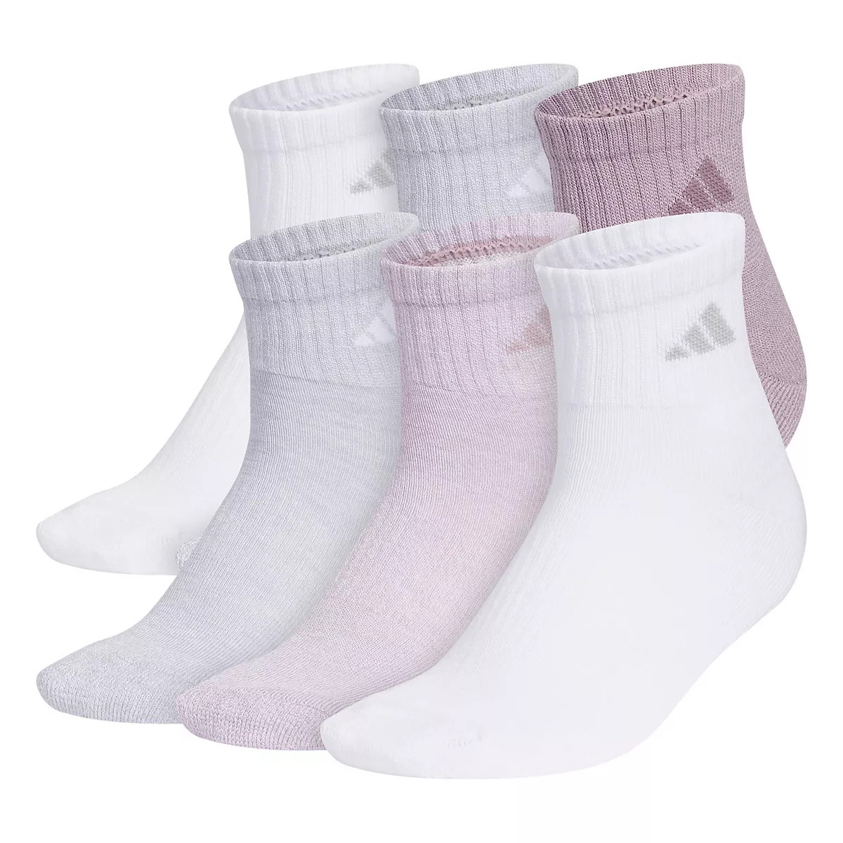 Women's adidas Athletic Cushioned 6-Pack Quarter Socks | Kohl's