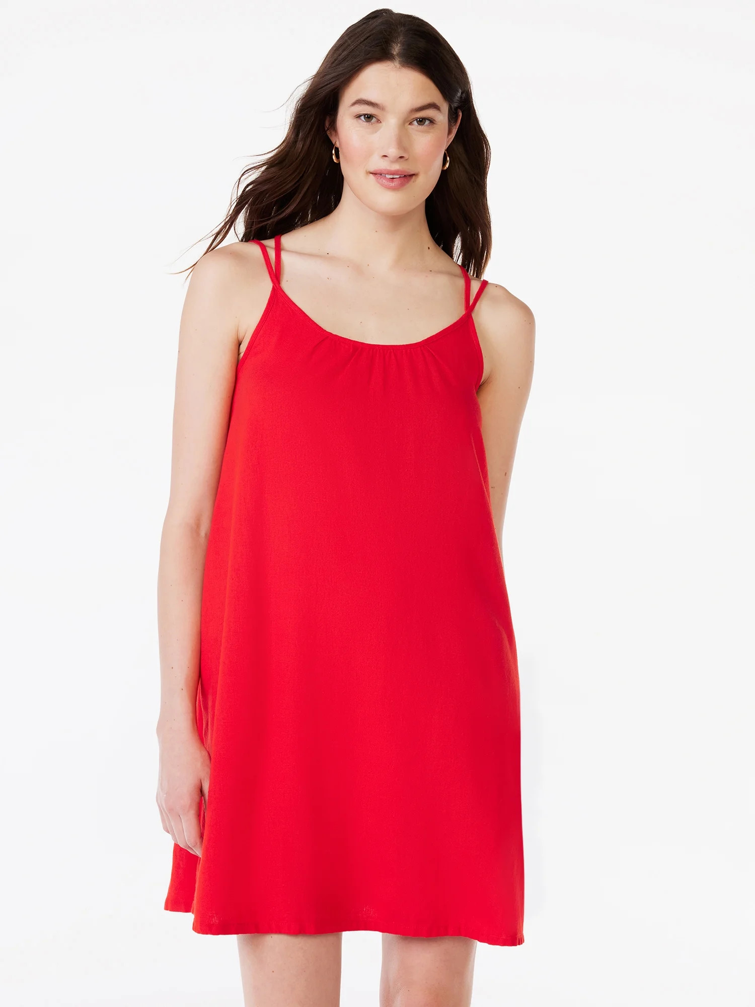 Free Assembly Women's Sleeveless Cross Back Mini Swing Dress, Sizes XS-XXL | Walmart (US)