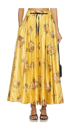 Agua by Agua Bendita Delta Maxi Skirt in Yellow. - size L | Revolve Clothing (Global)
