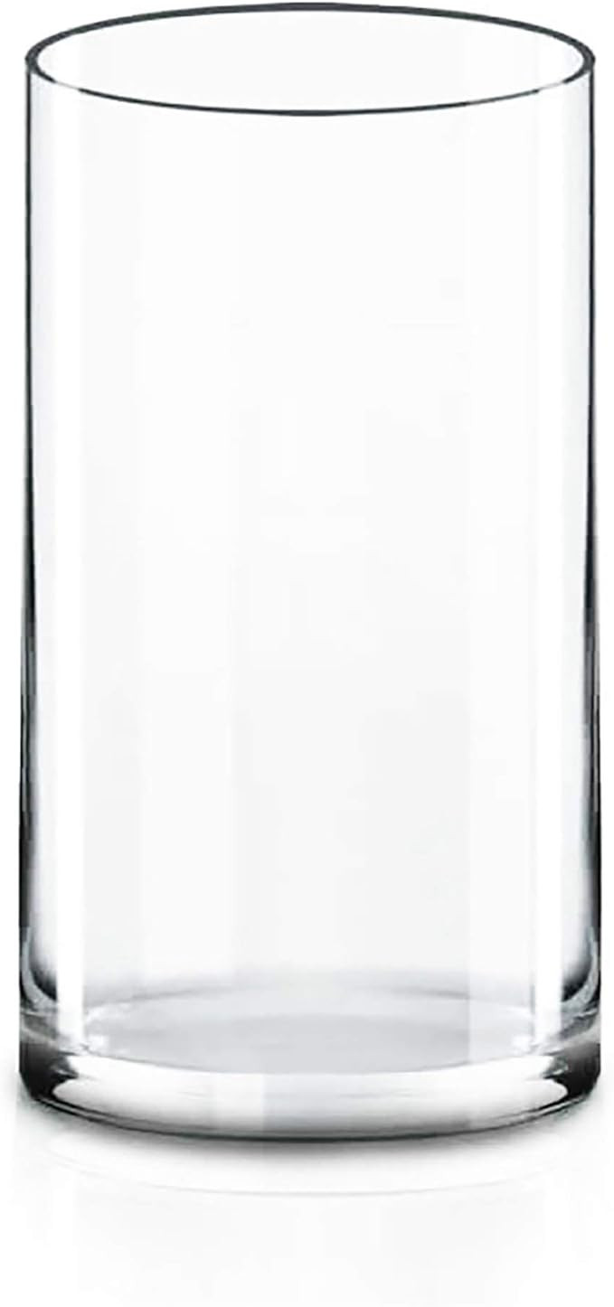 CYS EXCEL Cylinder Clear Glass Vase (H:12" D:6") | Multiple Size Choices Glass Flower Vase Center... | Amazon (US)
