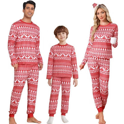 INSPIRE CHIC Christmas Family Matching Pajama Set Elk Long Sleeve Xmas Tree Snow Couples Sleepwear Lounge Set Men's Red X-Large | Target