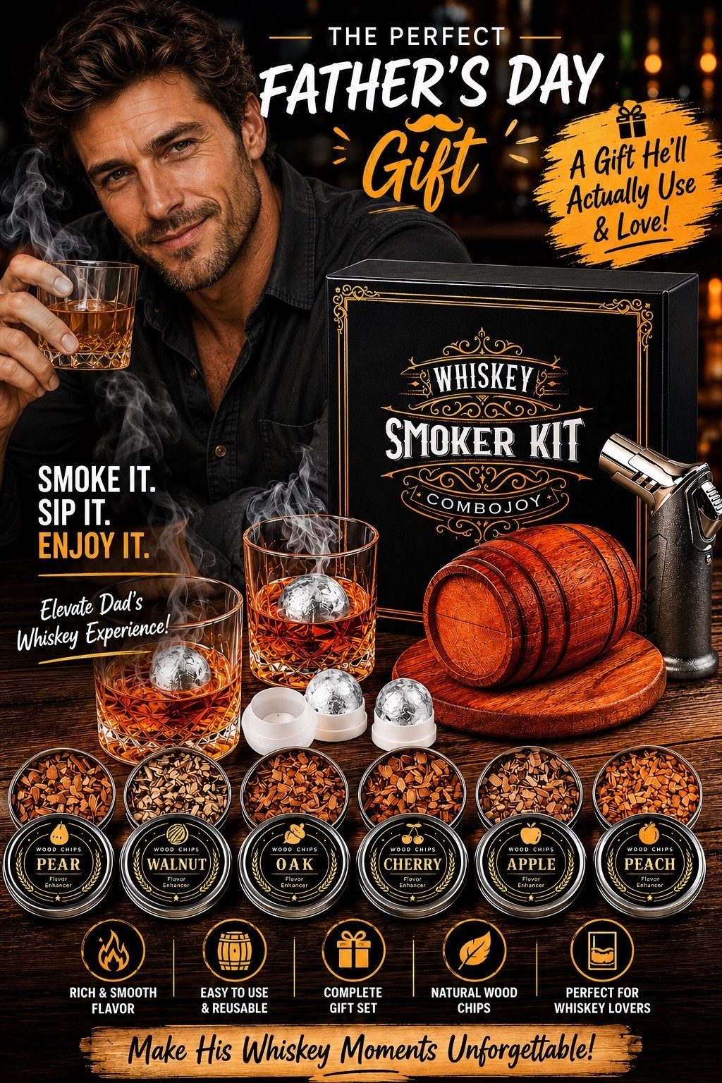 Looking for the perfect Father's Day gift for the dad who has everything? 🥃 

This premium Whiskey Smoker Kit is one of the best gifts for whiskey lovers, bourbon enthusiasts, and cocktail fans. Featuring natural wood chips, a smoker torch, whiskey glasses, and flavor-enhancing accessories, this unique gift transforms every sip into a luxury experience. Perfect for dads, husbands, grandpas, brothers, and men who enjoy entertaining, grilling, and relaxing with a great drink. 

Save this Father's Day gift idea for birthdays, retirement gifts, Christmas gifts for men, and special occasions. 

#FathersDayGiftIdeas #WhiskeyLover #BourbonLover #GiftIdeasForMen #BestGiftsForDad #WhiskeySmokerKit #MensGiftGuide #GiftsForHim #CocktailLovers #AmazonFinds

--
Rhonda
The Mature Diva - Midlife made fabulous!
💃 Inspiring beauty, fashion & bold midlife living and travel

💎 Shop the looks I love on my LTK Storefront at www.shopltk.com/explore/thematurediva

💎 Check out my Amazon Storefront at www.amazon.com/shop/thematurediva

#LTKMens

Comment SHOP below to receive a DM with the link to this post on my LTK ⬇ https://liketk.it/6eEIK