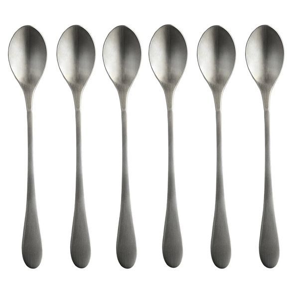 Knork 8.5 Inch Handle 18/0 Stainless Steel Cocktail Tea Beverage Stirring Spoons, Matte Silver (6... | Target