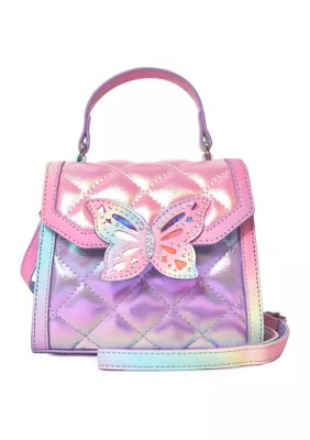 Girls Quilted Butterfly Crossbody | Belk