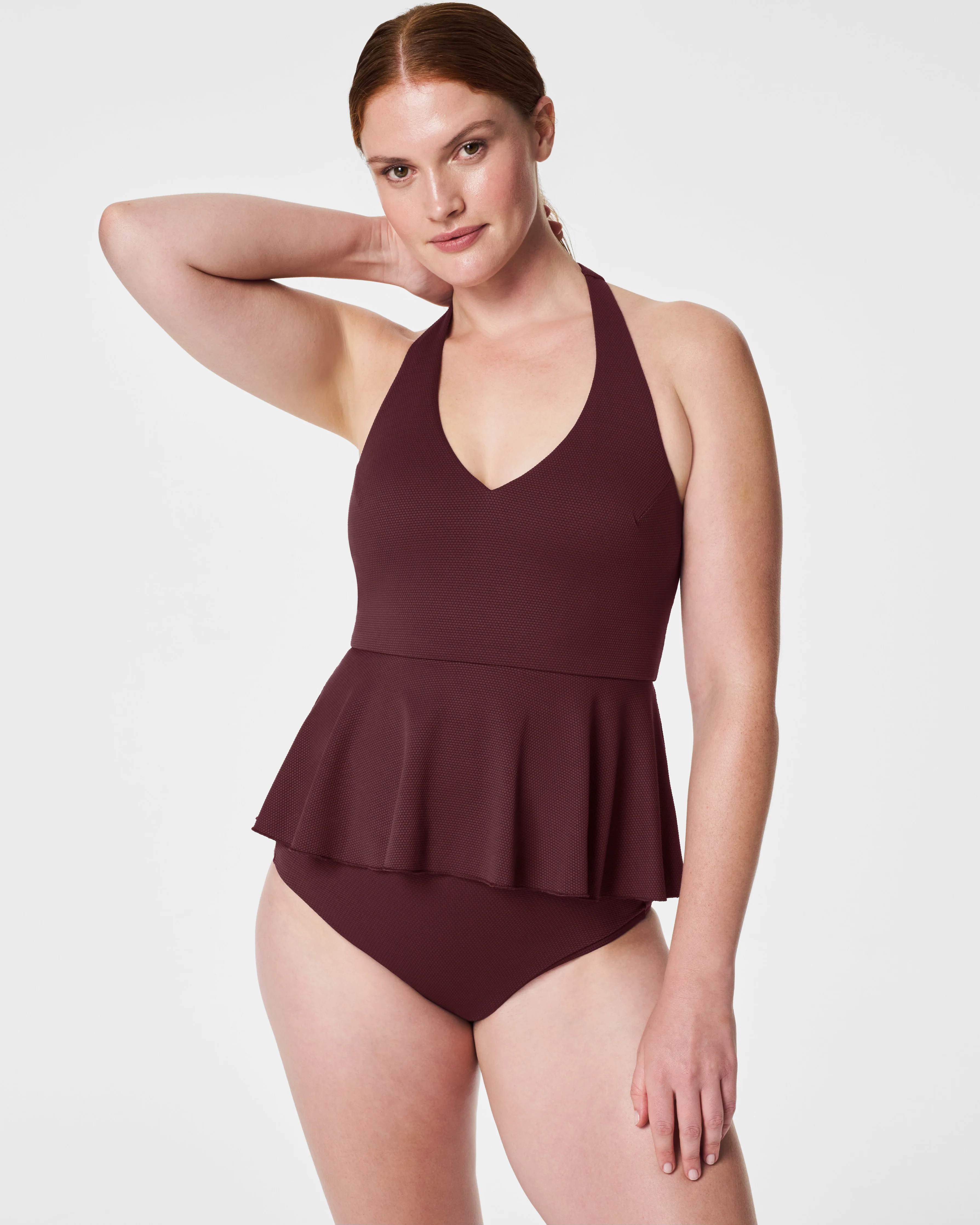 Pique Halter Tankini, Full Bust Support | Spanx