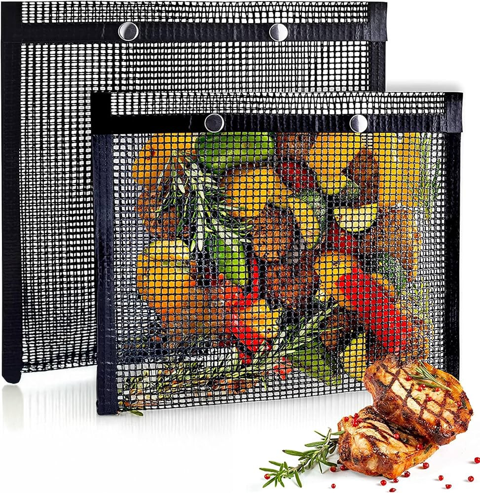 Mountain Grillers Set of 2 (12.83 x 11.73-Inch) Reusable Pouches for Barbeque, Fish -Suitable for... | Amazon (US)